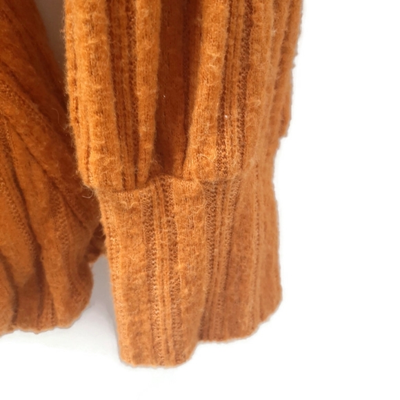 Anthropologie Maeve Rafela hacci surplice mustard sweater Small - Picture 6 of 10